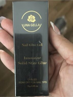 3 UNA GELLA Solid-State Nail Glue Gel - Black & Gold Packaging